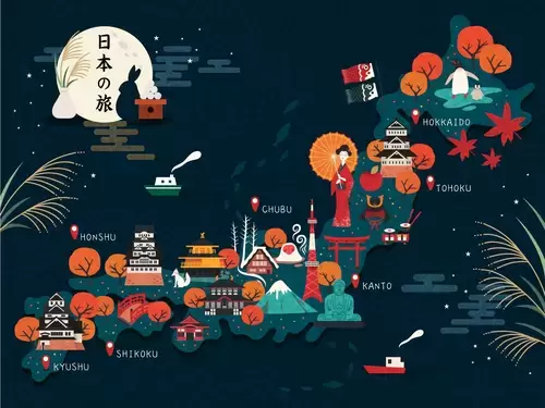 日本景點插圖