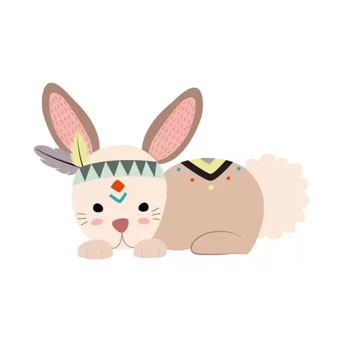 森林動物-兔子插圖素材