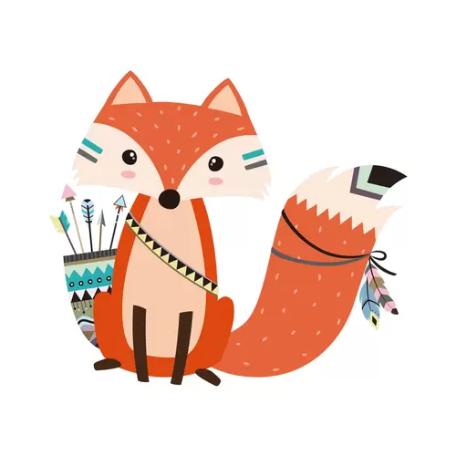 森林動物-狐狸插圖素材