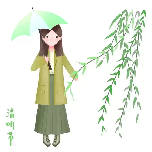 清明節-飛舞的柳條插圖