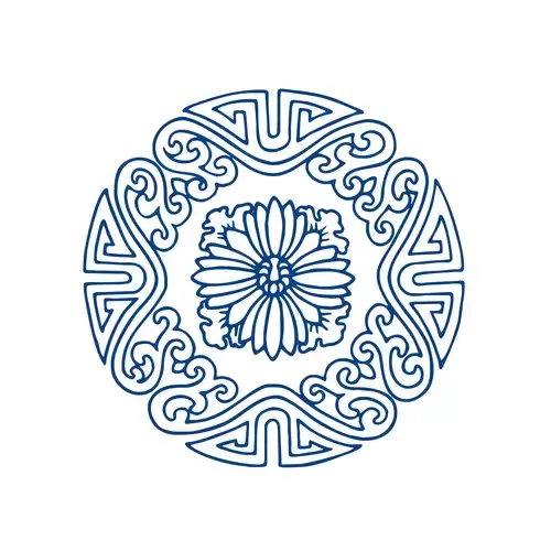 青花瓷圖案插圖