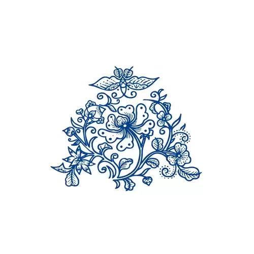 青花瓷圖案插圖