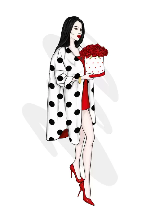 歐美時尚女性插圖