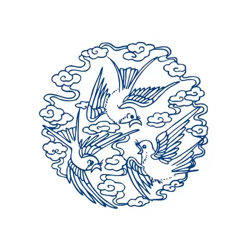 青花瓷圖案插圖