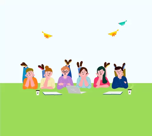 團隊人物場景-悠閒時光-聚集插圖