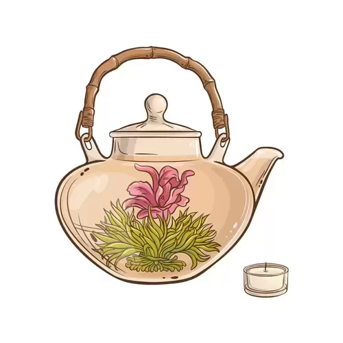 茶具插圖-玻璃茶壺插圖素材