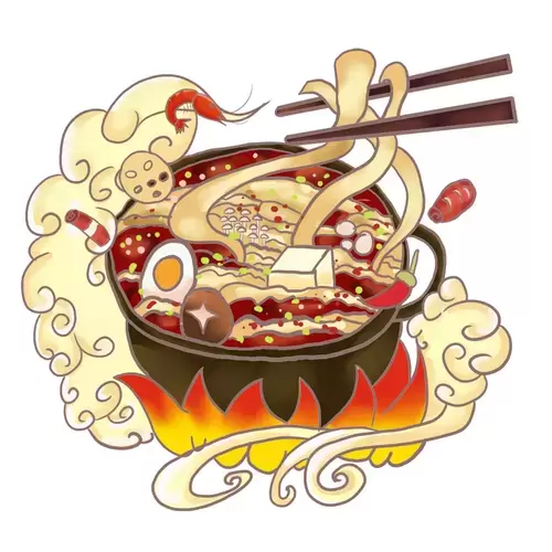 中華美食-砂鍋面插圖