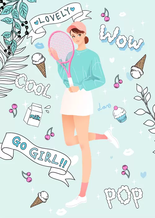 時尚女人插圖素材