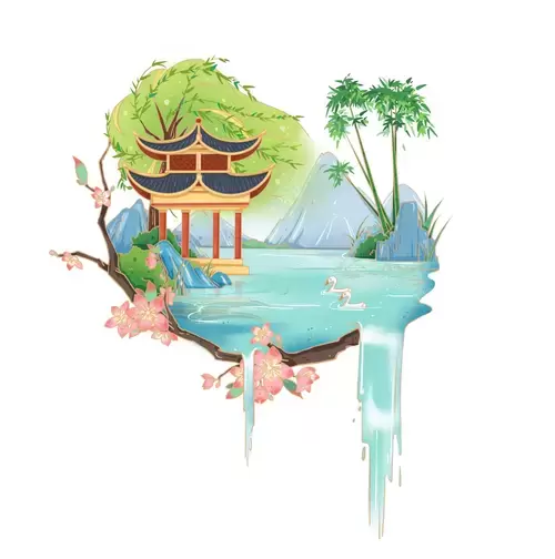 山水微景觀插圖插圖