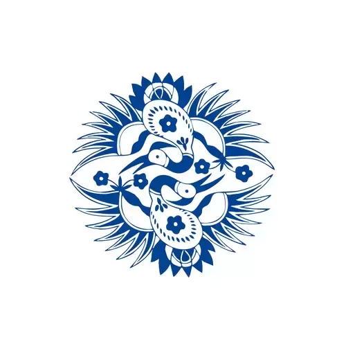 青花瓷圖案插圖素材