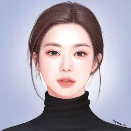 漂亮女孩-鵝蛋臉插圖