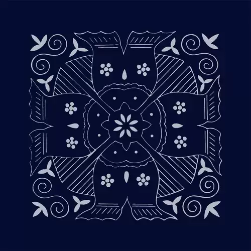 蠟染圖案-魚插圖素材