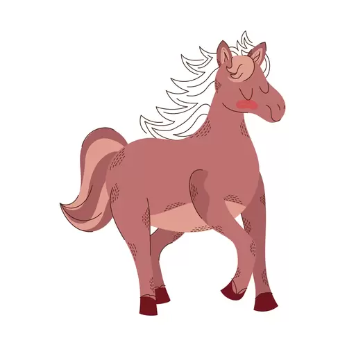 卡通動物-馬插圖