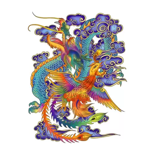 傳說動物-Dragon-and-phoenix插圖