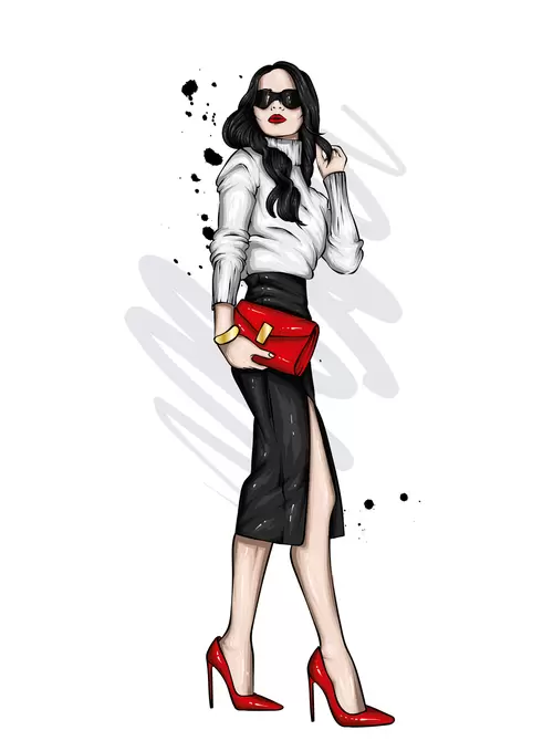 歐美時尚女性插圖