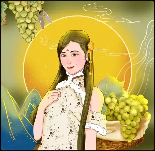 漢服女孩插圖