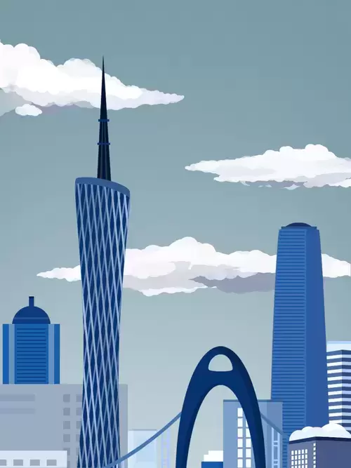 中國城市-廣州插圖素材