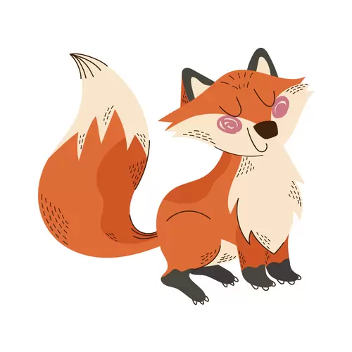 卡通動物-狐狸插圖素材