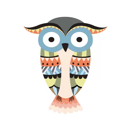 森林動物-貓頭鷹插圖素材