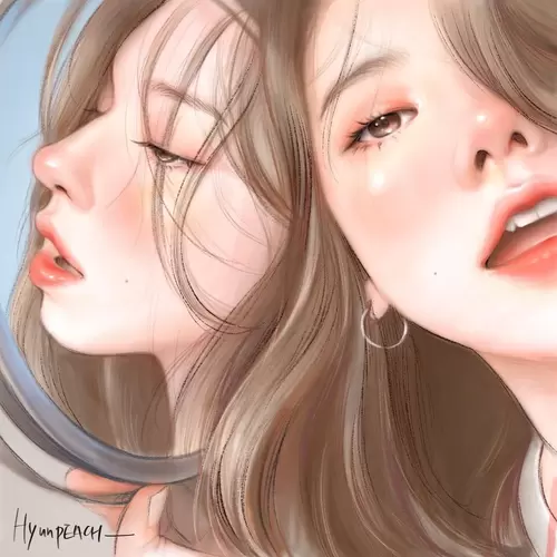 漂亮女孩-雙胞胎插圖
