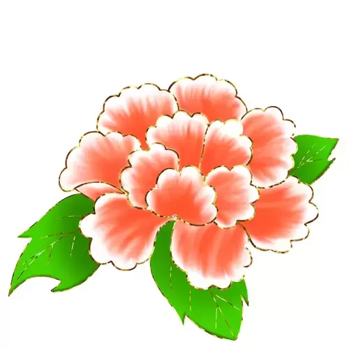 牡丹花插圖素材