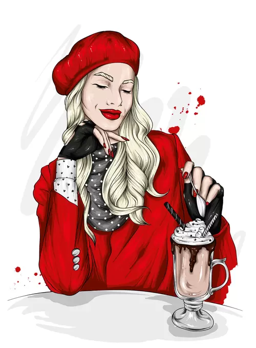 歐美時尚女性插圖