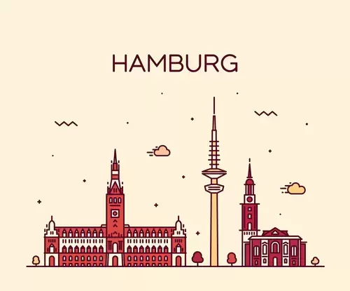 全球城市印象-漢堡插圖素材
