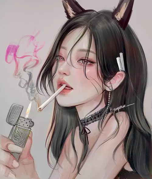 漂亮女孩-叛逆-狼插圖