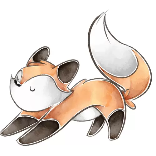 小狐狸-伸懶腰插圖