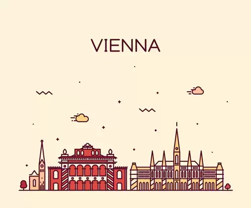 全球城市印象-維也納插圖素材