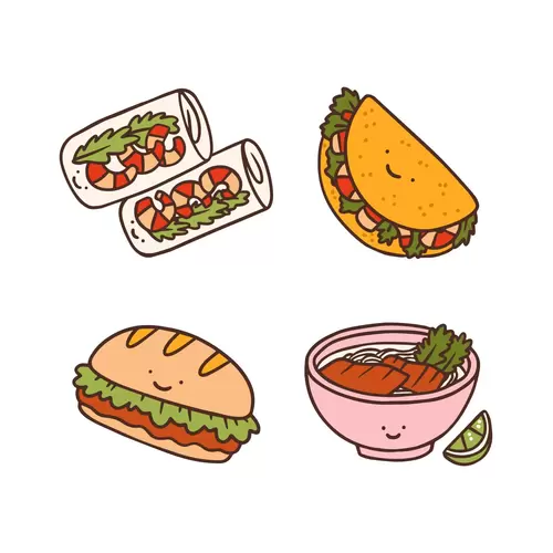 各地美食-快餐-漢堡插圖