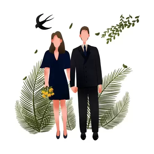 清明節-一起走向幸福插圖素材