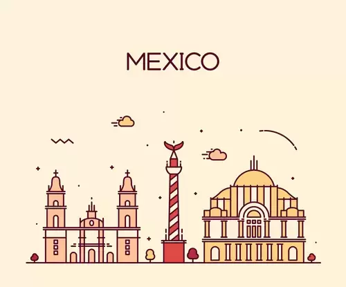 全球城市印象-墨西哥插圖素材