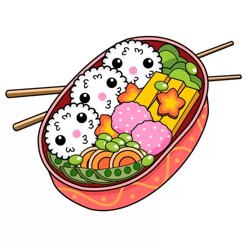 日式便當-飯糰插圖