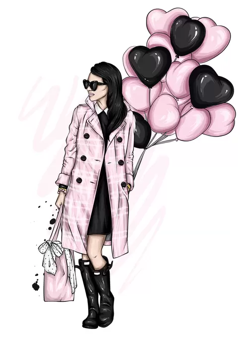 歐美時尚女性插圖