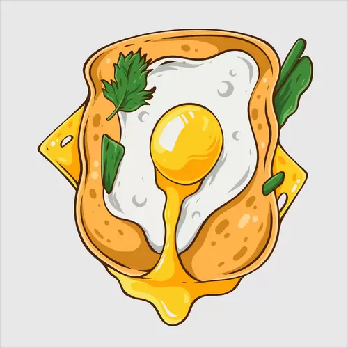漫畫風食物-漢堡-快餐插圖