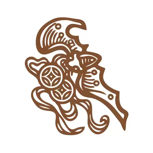 古代祥獸紋樣圖案-蝙蝠插圖素材