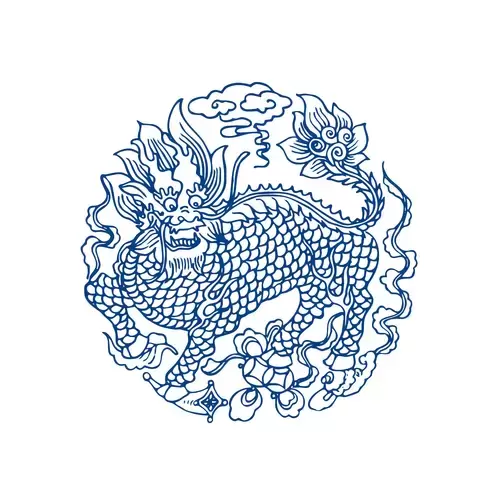 青花瓷圖案-Kirin插圖素材