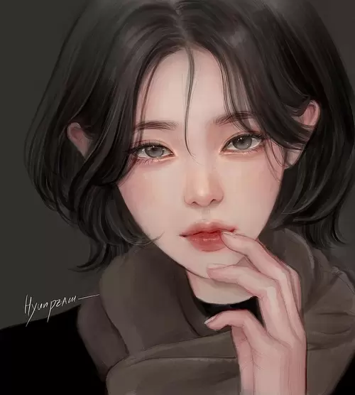 漂亮女孩-含情脈脈-注視插圖
