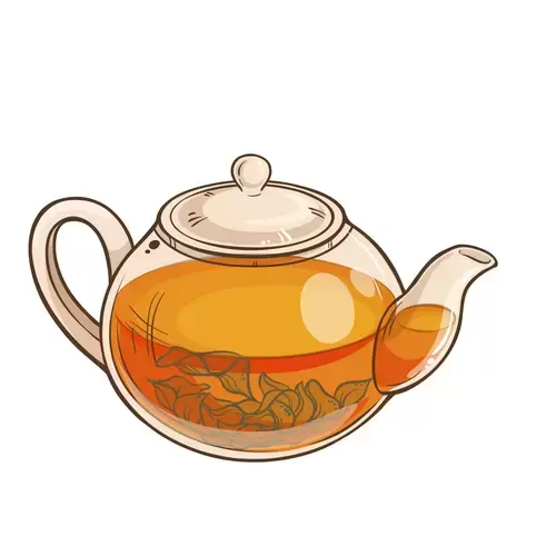茶具插圖-玻璃茶壺插圖