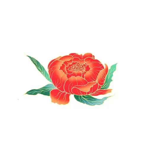紅牡丹花插圖素材