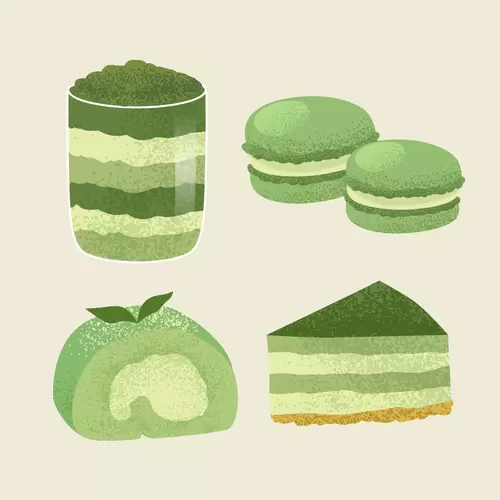 日本美食-甜點-抹茶插圖