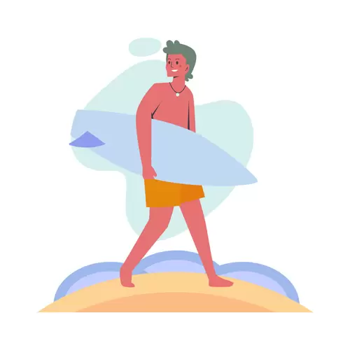 夏季人物運動-去沖浪插圖