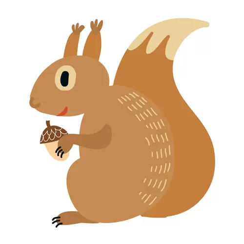 森林動物-開心的松鼠插圖素材