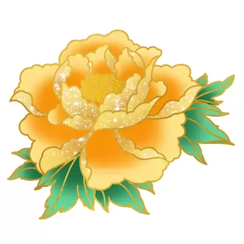 黃牡丹花插圖素材