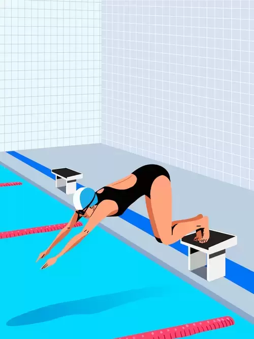 體育運動插圖-游泳插圖