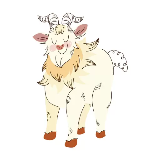 卡通動物-山羊插圖