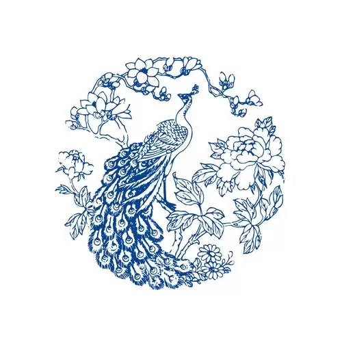 青花瓷圖案插圖素材