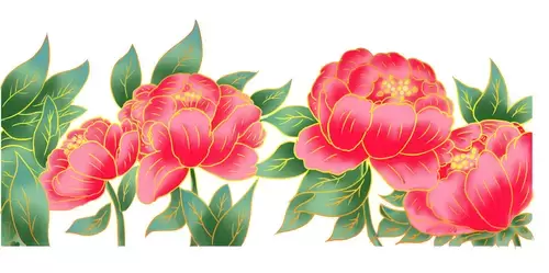 紅牡丹花插圖素材