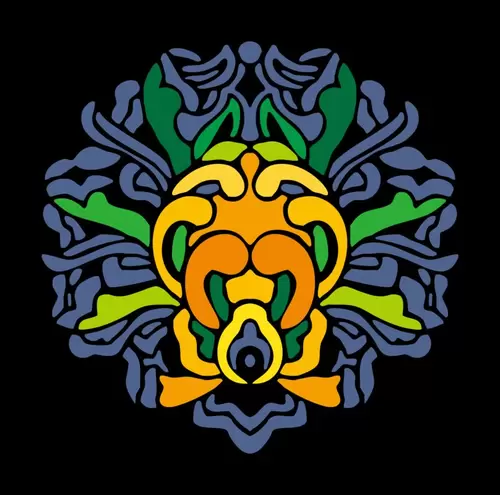 圓形藻井圖案插圖